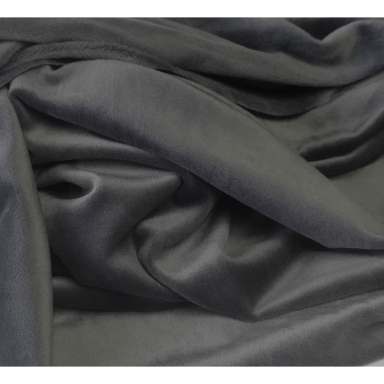 ciemny stalowy - WELUR SOFT - 260G/M2