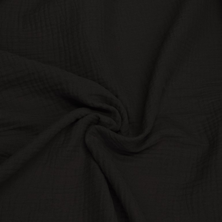 czarny - MUŚLIN - 100% BAWEŁNA 130G/M2