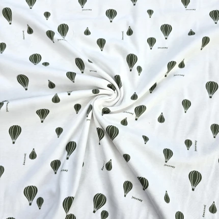 Balony Na Bieli - Interlock - 100% bawełna 180g/m2