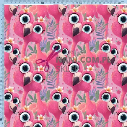 pink flamingo- Dresówka Pętelka 235g/m2