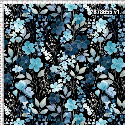 niebieska łączka- Dresówka Pętelka 235g/m2